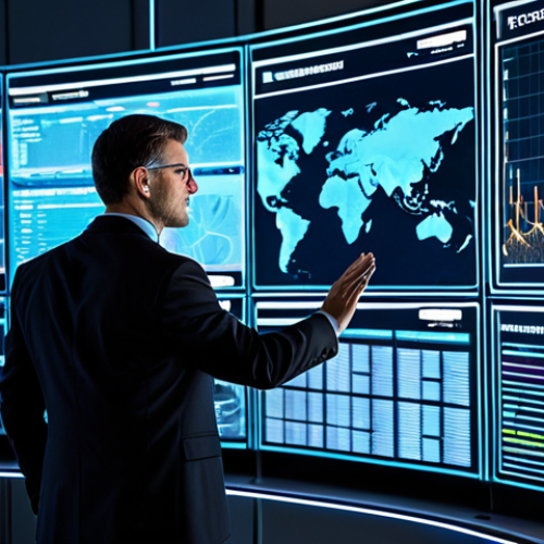 Home 14 A professional energy analyst, fully clothed in a modest business suit, stands confidently in a state-of-the-art smart grid control center. The background features large, interactive holographic displays showcasing complex energy flow data, real-time renewable energy integration, and smart consumption patterns across a vast network. The environment is sleek, modern, and bathed in a soft, futuristic glow from the screens, emphasizing efficiency and technological advancement. The analyst exhibits perfect anatomy, correct proportions, and a natural, professional pose, with well-formed hands gesturing towards the data. This image conveys a sense of innovation, precision, and the intelligent management of future energy systems. Professional photography, high quality, safe for work, appropriate content, fully clothed, professional.