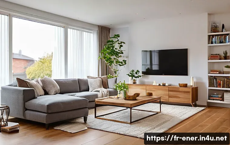 에너지 효율 개선 사례 분석 - **Prompt 1: Cozy, Energy-Efficient Living Room**
    "A cozy and inviting living room on a pleasant ...