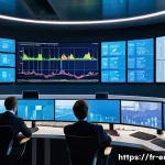 Home 22 에너지기술자 문제 해결 사례 - A modern smart electrical grid control room in France, showing French energy technicians monitoring ...