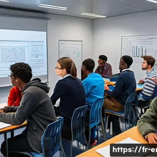 Home 33 에너지기술자 시험 준비 중점 과목 - A detailed and realistic classroom scene in a French university setting, showing a diverse group of ...
